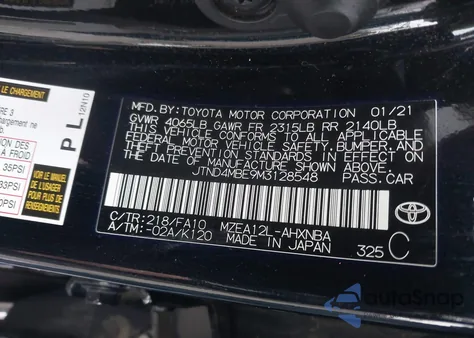 2021 Toyota Corolla Se z USA, uszkodzony, nr VIN JTND4MBE9M3128548